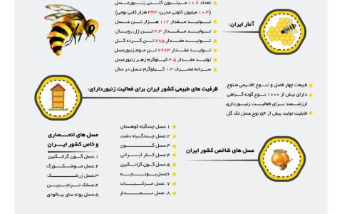 آمار عملکرد صنعت زنبورداری ایران در سال 1398